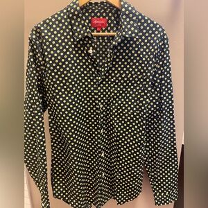 Supreme Black and Yellow Polka Dot Dress Shirt